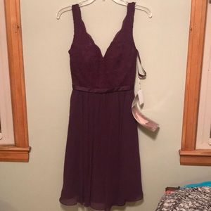 Never worn, stunning eggplant dress. Size 4.